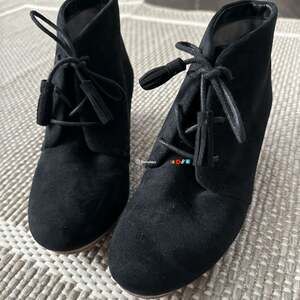 Black Suede Microfiber Dakota Ankle Booties, 6.5Wide